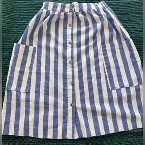 Zara Blue and White Striped Kids Skirt